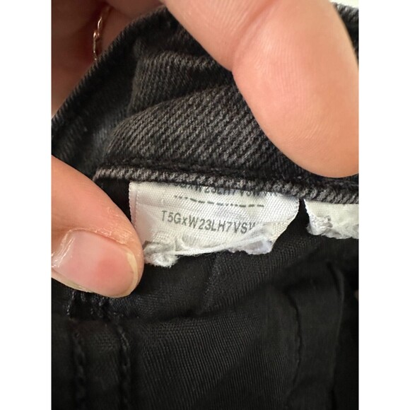 Levi's Wedgie Straight Button Fly Jeans Black Distressed High Rise Women's 26 - Picture 7 of 7